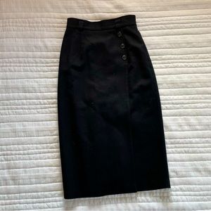 VINTAGE black wool skirt - Vintage 11/12, US 4/6